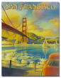 エリックソンが描いたサンフランシスコのゴールデンゲートブリッジのブリキ看板です。