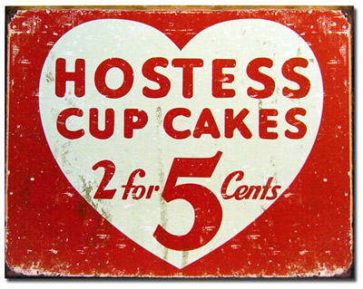 ホステス（Hostess）カップケーキのブリキ看板